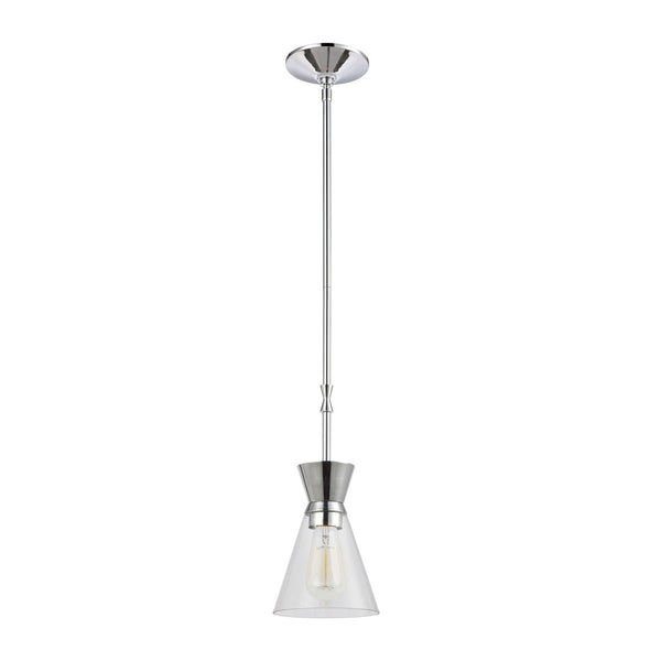 Atlas Modley 6-Inch Contemporary Mini Pendant Light - Elegant Clear Glass Shade for Modern Spaces Polished Chrome CL11642-CH