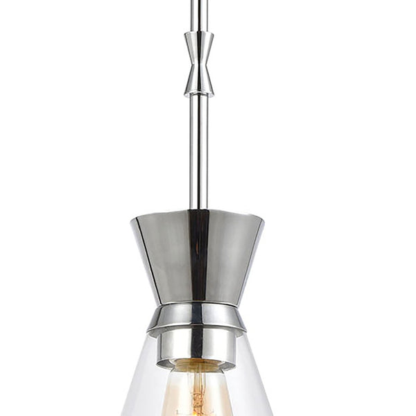 Atlas Modley 6-Inch Contemporary Mini Pendant Light - Elegant Clear Glass Shade for Modern Spaces Polished Chrome CL11642-CH