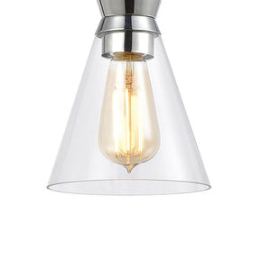 Atlas Modley 6-Inch Contemporary Mini Pendant Light - Elegant Clear Glass Shade for Modern Spaces Polished Chrome CL11642-CH