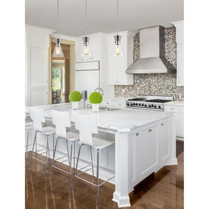 Atlas Modley 6-Inch Contemporary Mini Pendant Light - Elegant Clear Glass Shade for Modern Spaces Polished Chrome CL11642-CH