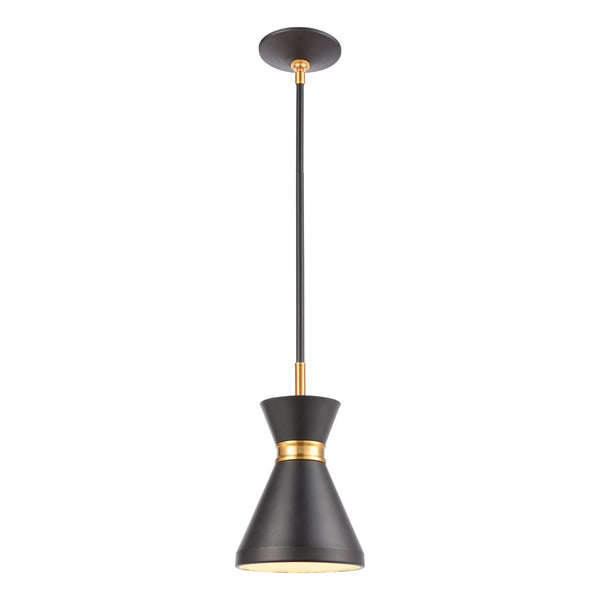 Atlas Modley 6-Inch Contemporary Mini Pendant Light - Elegant Clear Glass Shade for Modern Spaces Matte Black CL11643-BK