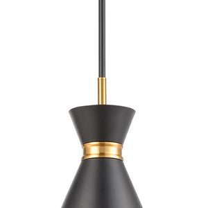 Atlas Modley 6-Inch Contemporary Mini Pendant Light - Elegant Clear Glass Shade for Modern Spaces Matte Black CL11643-BK