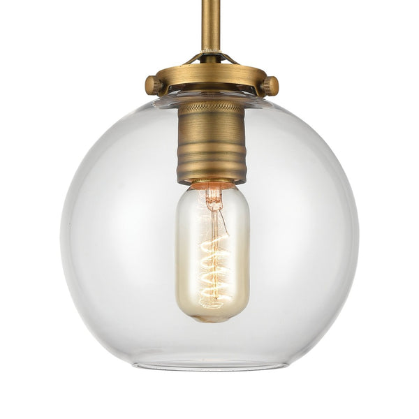 Atlas Mountain Creek 7'' Wide 1-Light Mini Pendant – Vintage Aged Brass & Mouth-Blown Glass Accent Light CL11645-BS