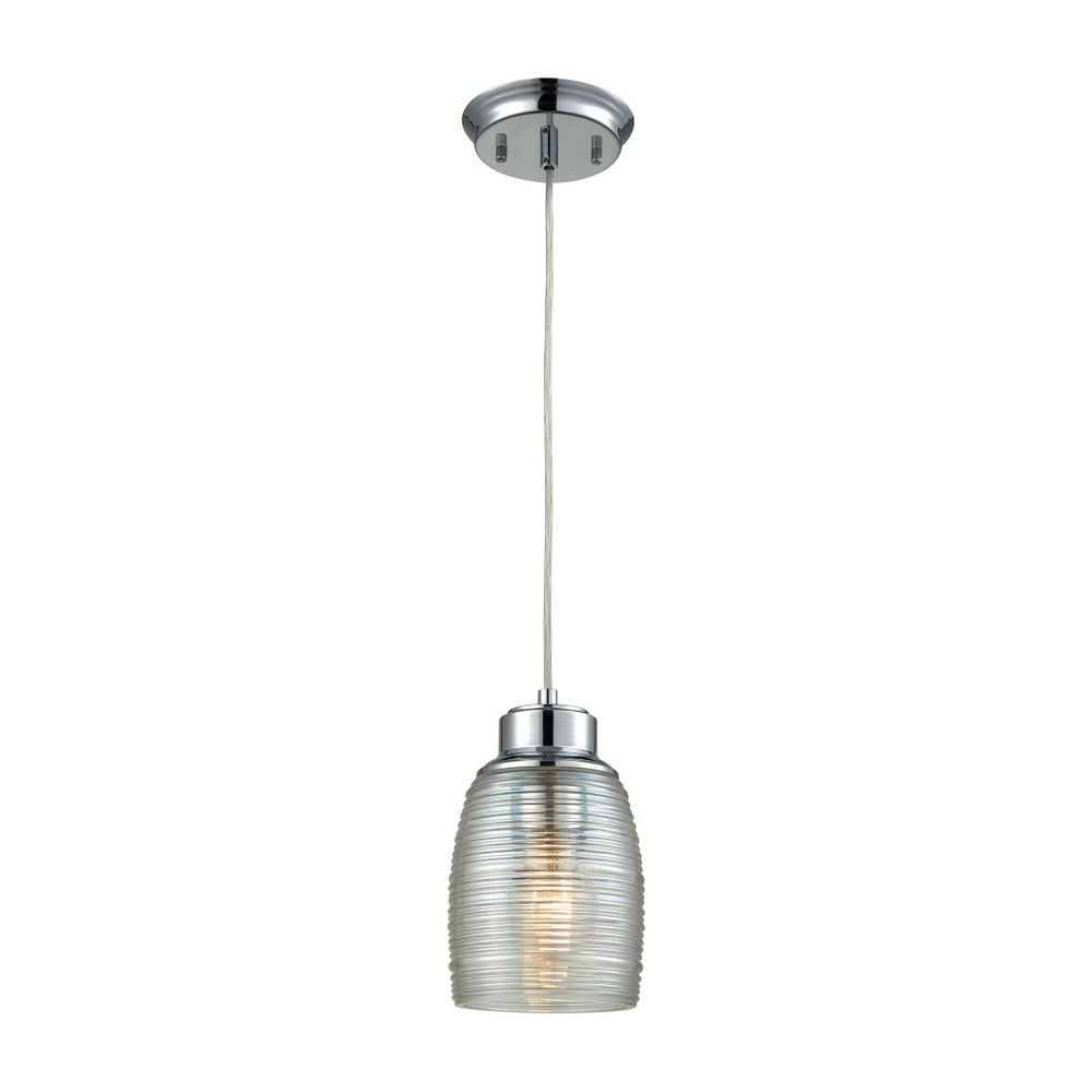 Atlas Muncie 5'' Wide 1-Light Pendant - Sleek Polished Chrome Fixture with Clear Glass for Modern Décor CL11647-SV