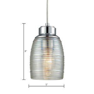Atlas Muncie 5'' Wide 1-Light Pendant - Sleek Polished Chrome Fixture with Clear Glass for Modern Décor CL11647-SV