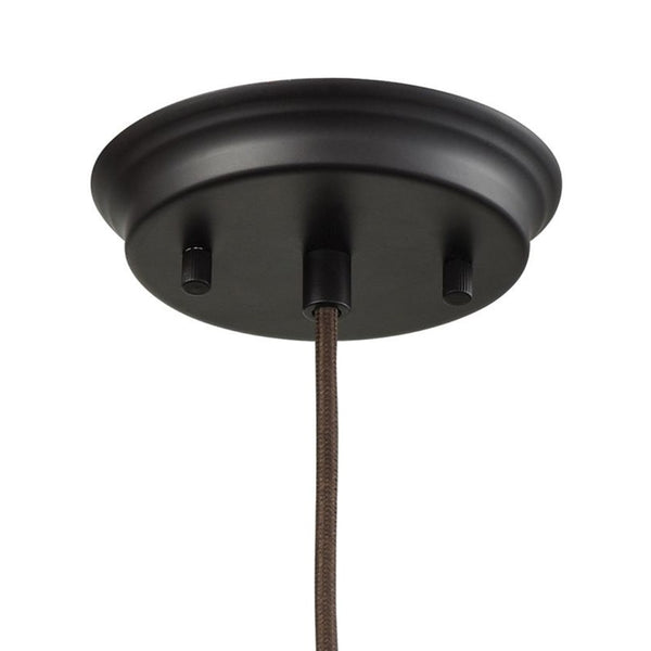 Atlas Muncie 5'' Wide 1-Light Pendant - Elegant Ribbed Champagne Glass & Oil-Rubbed Bronze Finish CL11648-BZ