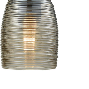 Atlas Muncie 5'' Wide 1-Light Pendant - Elegant Ribbed Champagne Glass & Oil-Rubbed Bronze Finish CL11648-BZ