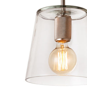 Atlas Netta 1-Light Mini Pendant - Elegant Clear Glass Dome for Modern Transitional Spaces & Stylish Illumination Satin Nickel 8'' CL11653-NK