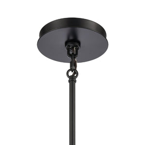Atlas Open Louvers 1-Light Mini Pendant - Modern Industrial Style with Seedy Glass and Unique Design Matte Black CL11656-BK