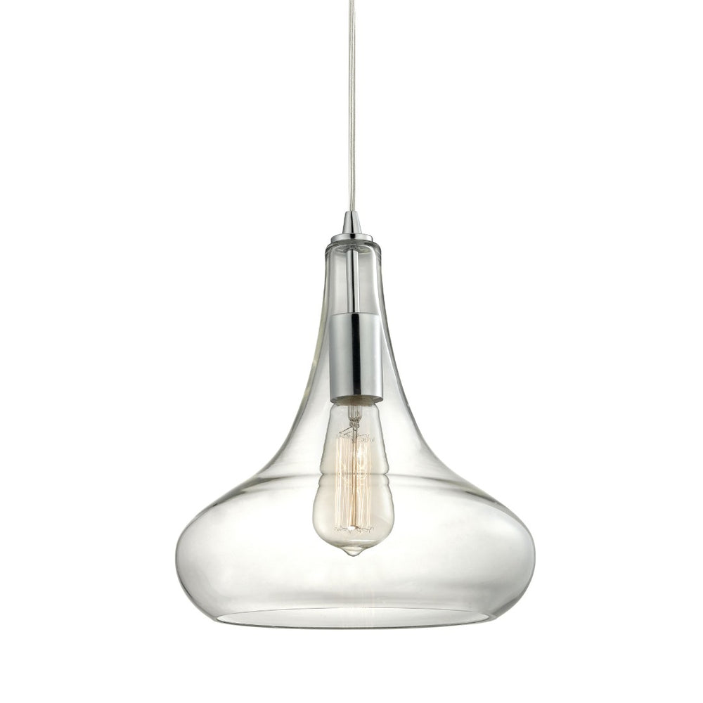 Atlas Orbital 10'' Wide Mini Pendant Light - Hand-Blown Glass & Polished Chrome for Modern Elegance CL11657-CH