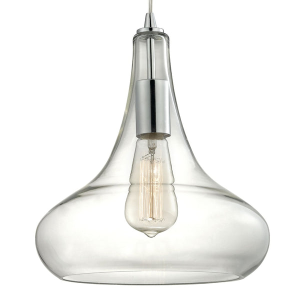 Atlas Orbital 10'' Wide Mini Pendant Light - Hand-Blown Glass & Polished Chrome for Modern Elegance CL11657-CH