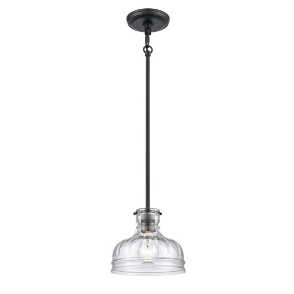 Atlas Orinoco 8'' Wide 1-Light Mini Pendant - Elegant Glass Shade for Modern Indoor Lighting Spaces Matte Black CL11658-BK