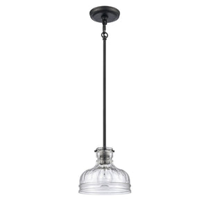 Atlas Orinoco 8'' Wide 1-Light Mini Pendant - Elegant Glass Shade for Modern Indoor Lighting Spaces Matte Black CL11658-BK