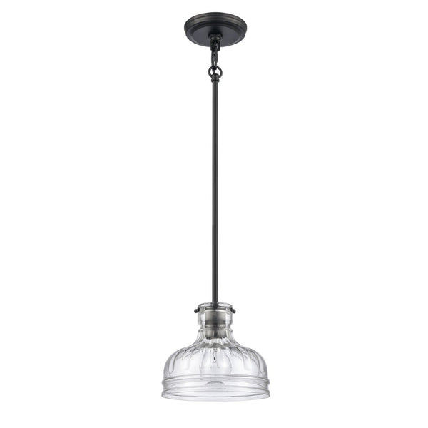 Atlas Orinoco 8'' Wide 1-Light Mini Pendant - Elegant Glass Shade for Modern Indoor Lighting Spaces Matte Black CL11658-BK