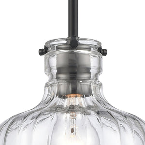Atlas Orinoco 8'' Wide 1-Light Mini Pendant - Elegant Glass Shade for Modern Indoor Lighting Spaces Matte Black CL11658-BK