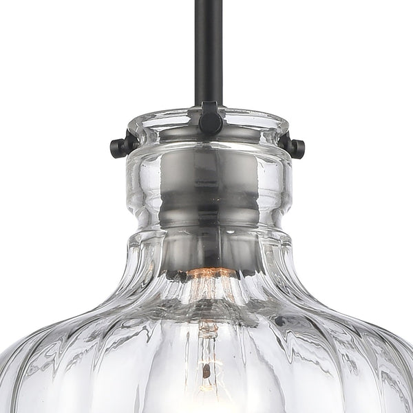 Atlas Orinoco 8'' Wide 1-Light Mini Pendant - Elegant Glass Shade for Modern Indoor Lighting Spaces Matte Black CL11658-BK
