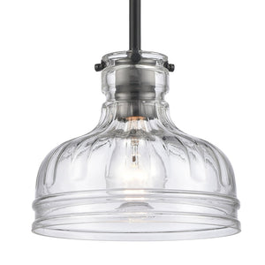 Atlas Orinoco 8'' Wide 1-Light Mini Pendant - Elegant Glass Shade for Modern Indoor Lighting Spaces Matte Black CL11658-BK