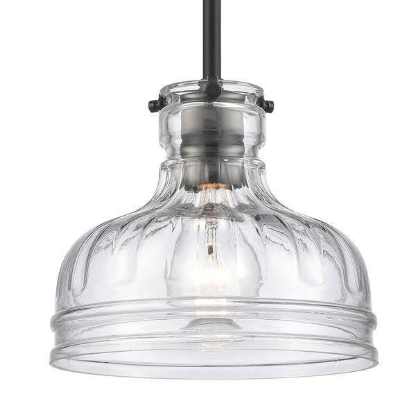 Atlas Orinoco 8'' Wide 1-Light Mini Pendant - Elegant Glass Shade for Modern Indoor Lighting Spaces Matte Black CL11658-BK