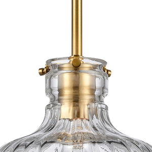 Atlas Orinoco 8'' Wide 1-Light Mini Pendant - Elegant Glass Shade for Modern Indoor Lighting Spaces Satin Brass CL11658-BS