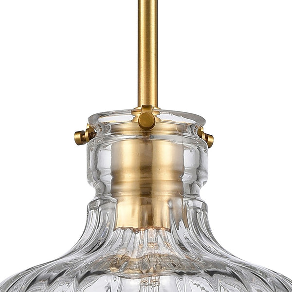 Atlas Orinoco 8'' Wide 1-Light Mini Pendant - Elegant Glass Shade for Modern Indoor Lighting Spaces Satin Brass CL11658-BS