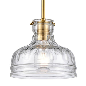 Atlas Orinoco 8'' Wide 1-Light Mini Pendant - Elegant Glass Shade for Modern Indoor Lighting Spaces Satin Brass CL11658-BS