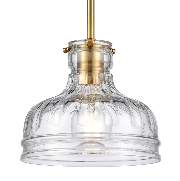 Atlas Orinoco 8'' Wide 1-Light Mini Pendant - Elegant Glass Shade for Modern Indoor Lighting Spaces Satin Brass CL11658-BS