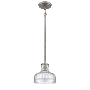 Atlas Orinoco 8'' Wide 1-Light Mini Pendant - Elegant Glass Shade for Modern Indoor Lighting Spaces Weathered Zinc CL11658-SV
