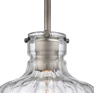 Atlas Orinoco 8'' Wide 1-Light Mini Pendant - Elegant Glass Shade for Modern Indoor Lighting Spaces Weathered Zinc CL11658-SV