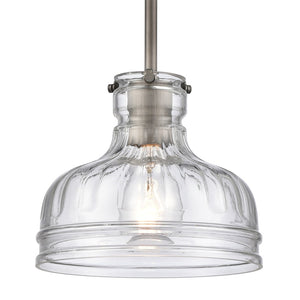 Atlas Orinoco 8'' Wide 1-Light Mini Pendant - Elegant Glass Shade for Modern Indoor Lighting Spaces Weathered Zinc CL11658-SV