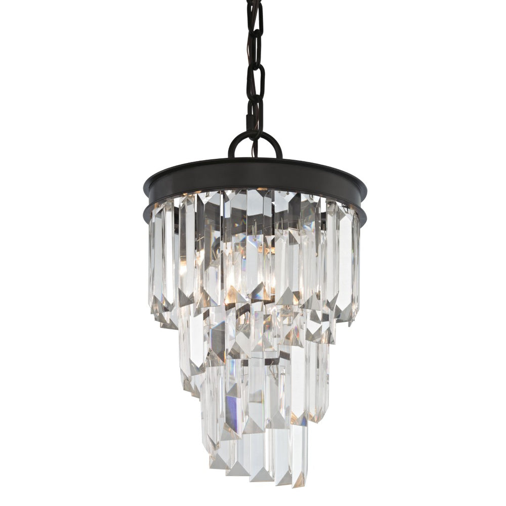 Atlas Palacial Mini Pendant Light - 8" Wide Elegant Crystals in Oil Rubbed Bronze for Modern Spaces CL11659-BZ