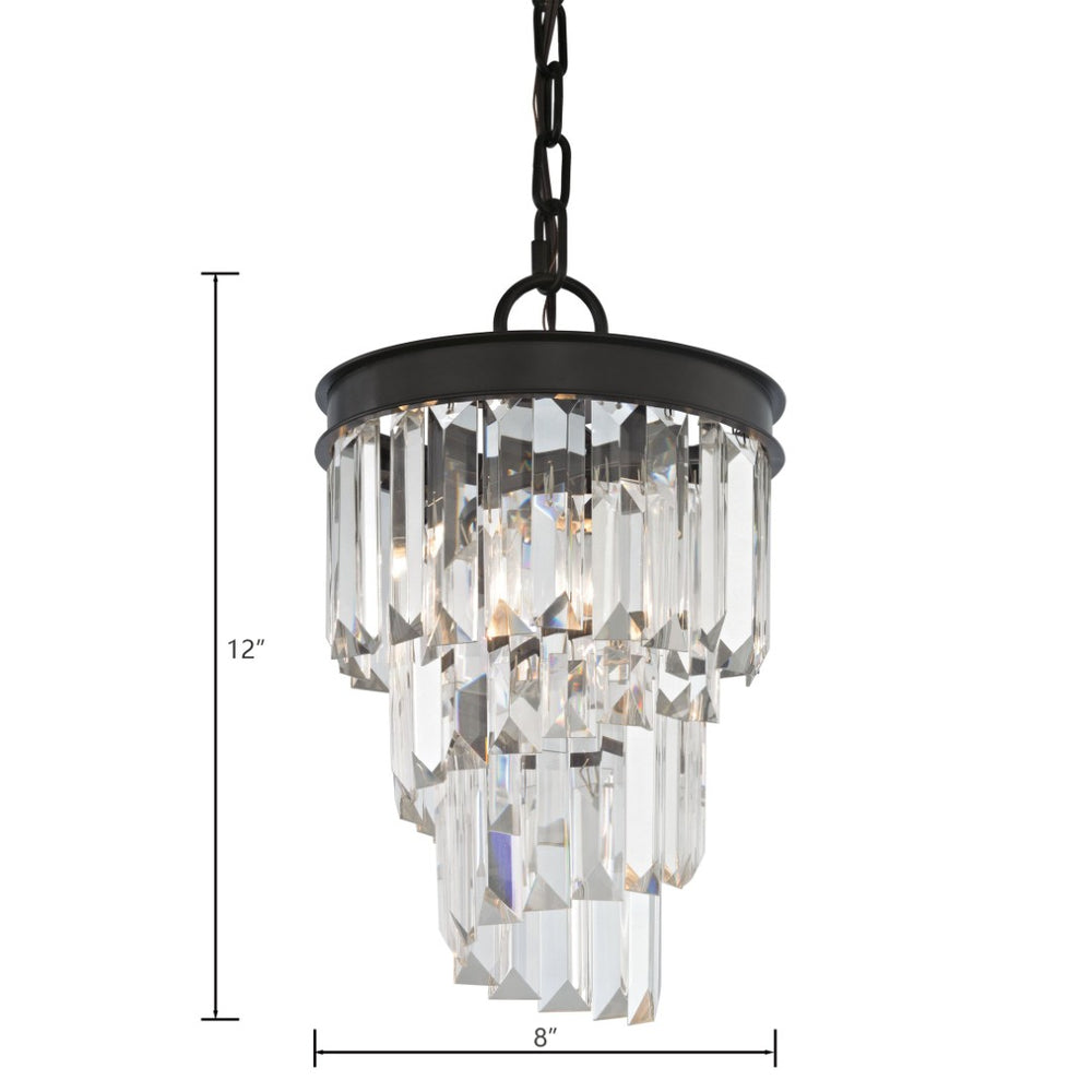 Atlas Palacial Mini Pendant Light - 8" Wide Elegant Crystals in Oil Rubbed Bronze for Modern Spaces CL11659-BZ