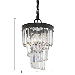 Atlas Palacial Mini Pendant Light - 8" Wide Elegant Crystals in Oil Rubbed Bronze for Modern Spaces CL11659-BZ