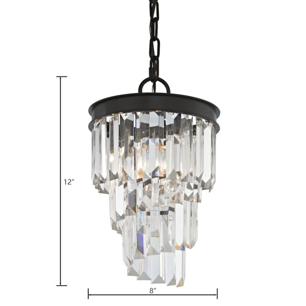 Atlas Palacial Mini Pendant Light - 8" Wide Elegant Crystals in Oil Rubbed Bronze for Modern Spaces CL11659-BZ