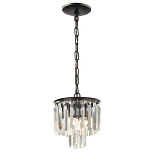 Atlas Palacial 8" Wide 1-Light Mini Pendant - Geometric Crystal & Warm Oil Rubbed Bronze Elegance CL11660-BZ