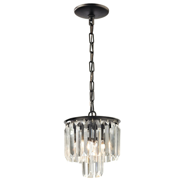 Atlas Palacial 8" Wide 1-Light Mini Pendant - Geometric Crystal & Warm Oil Rubbed Bronze Elegance CL11660-BZ