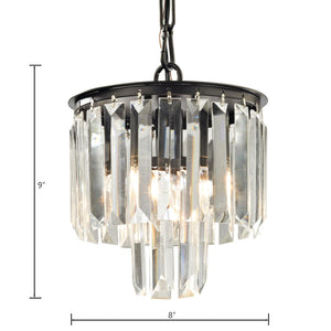 Atlas Palacial 8" Wide 1-Light Mini Pendant - Geometric Crystal & Warm Oil Rubbed Bronze Elegance CL11660-BZ
