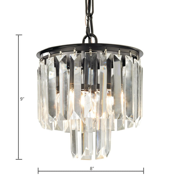 Atlas Palacial 8" Wide 1-Light Mini Pendant - Geometric Crystal & Warm Oil Rubbed Bronze Elegance CL11660-BZ