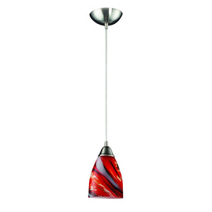Atlas Pierra 5'' Wide 1-Light Pendant - Hand-Blown Red Candy Glass Shade for Stunning Indoor Illumination Includes Adapter Kit CL11662-RD