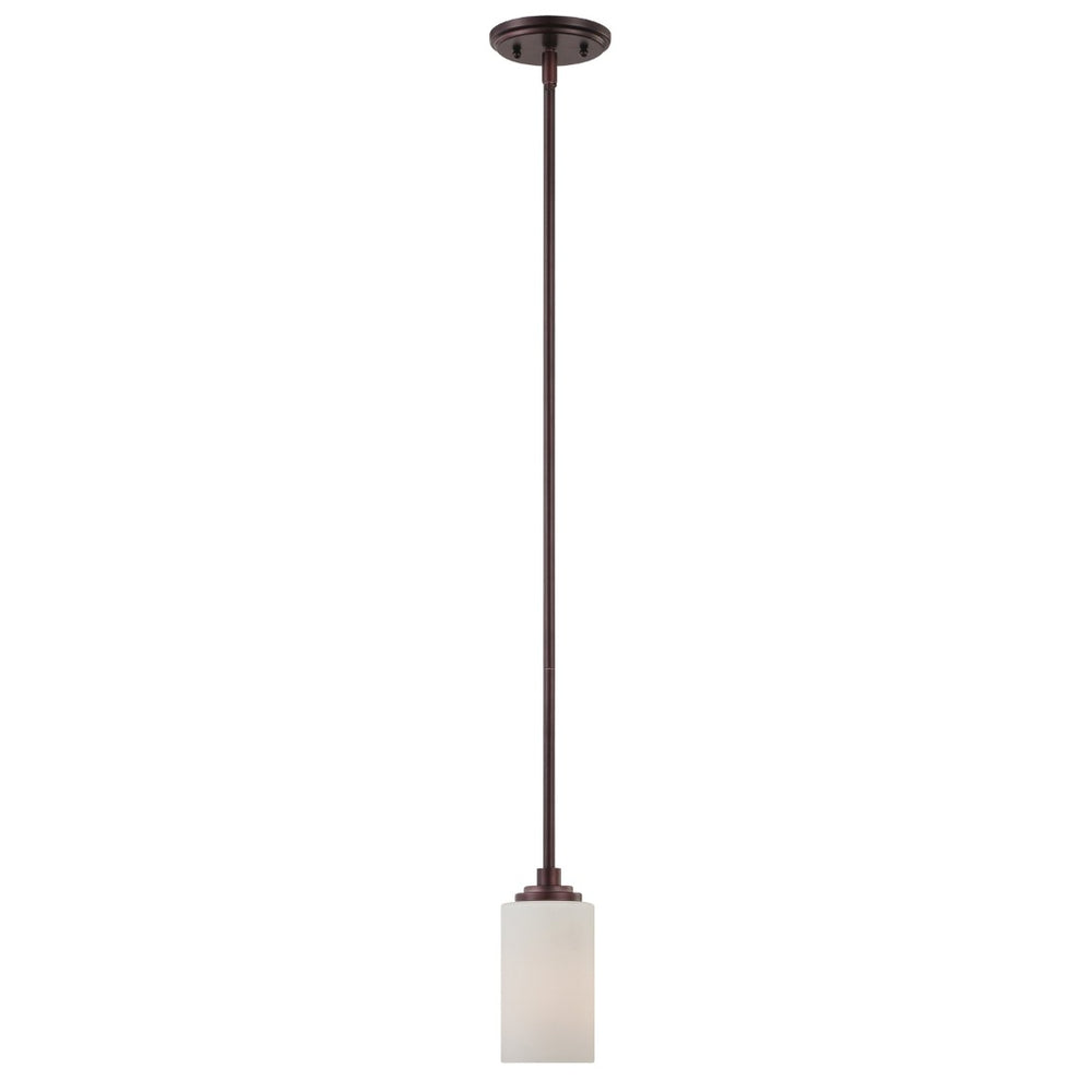 Atlas Pittman 5" Wide Mini Pendant Light - Elegant Contemporary Design with Frosted Glass Shade for Ambiance Sienna Bronze CL11663-BZ