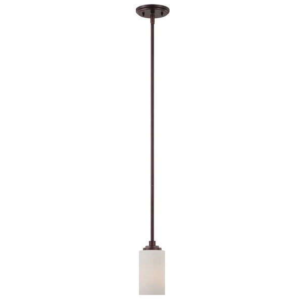 Atlas Pittman 5" Wide Mini Pendant Light - Elegant Contemporary Design with Frosted Glass Shade for Ambiance Sienna Bronze CL11663-BZ