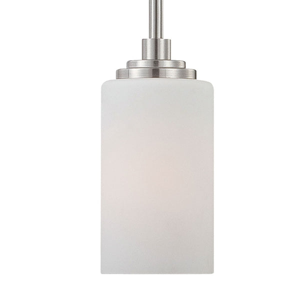 Atlas Pittman 5" Wide Mini Pendant Light - Elegant Contemporary Design with Frosted Glass Shade for Ambiance Brushed Nickel CL11663-NK