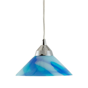 Atlas Refraction 7'' Wide 1-Light Pendant - Stunning Caribbean Blue Glass Shines in Modern Spaces Polished Chrome with Caribbean Glass CL11666-BL