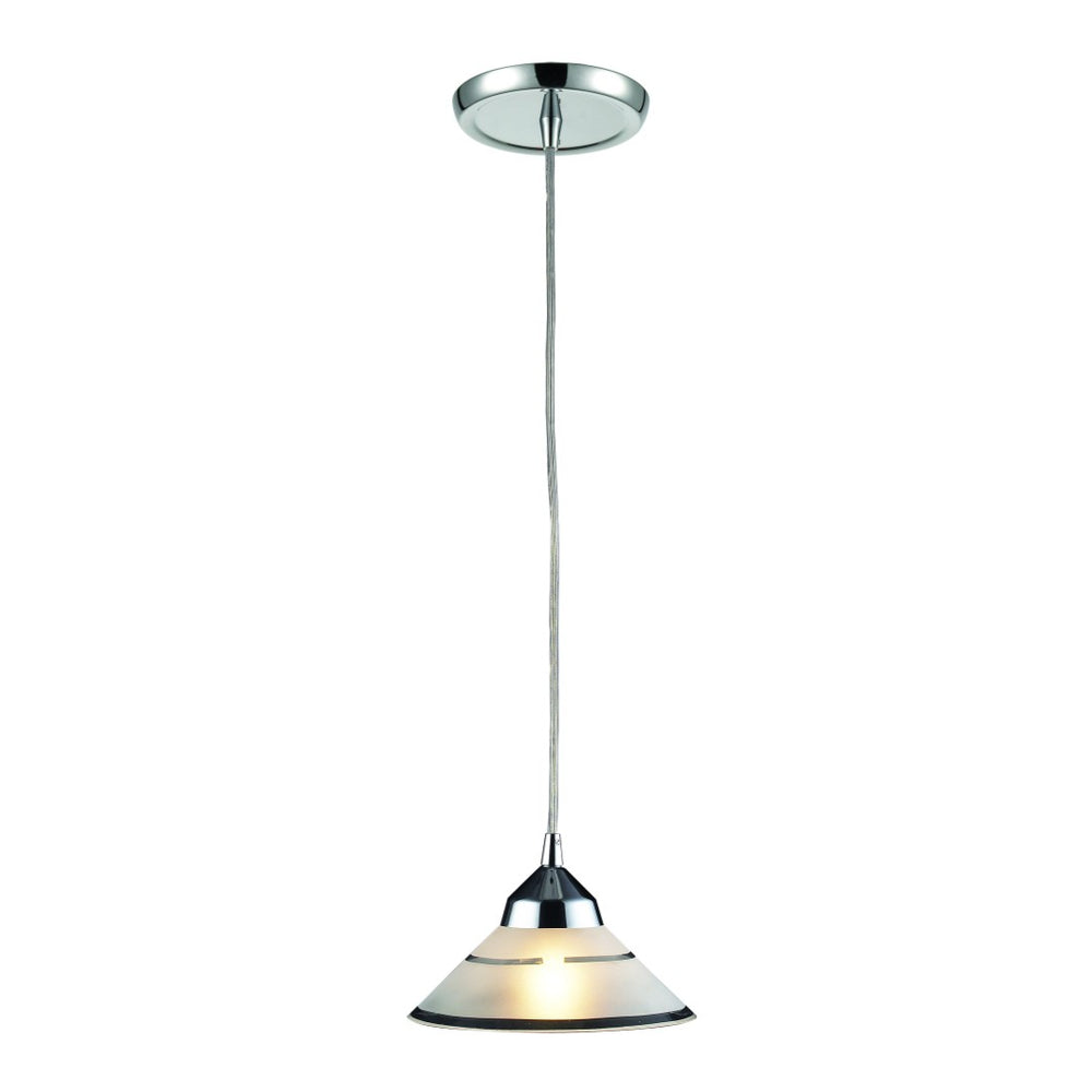 Atlas Refraction 7'' Wide 1-Light Pendant - Stunning Caribbean Blue Glass Shines in Modern Spaces Polished Chrome with White Glass CL11667-WH