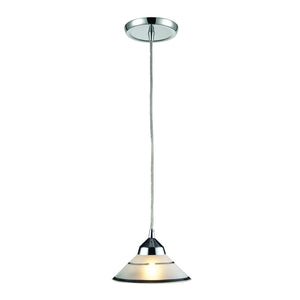 Atlas Refraction 7'' Wide 1-Light Pendant - Stunning Caribbean Blue Glass Shines in Modern Spaces Polished Chrome with White Glass CL11667-WH
