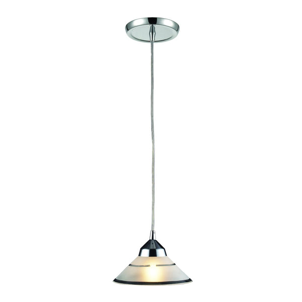 Atlas Refraction 7'' Wide 1-Light Pendant - Stunning Caribbean Blue Glass Shines in Modern Spaces Polished Chrome with White Glass CL11667-WH