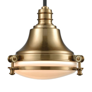 Atlas Riley 10'' Wide Mini Pendant Light - Nautical Industrial Design in Satin Brass for Modern Spaces CL11669-BS