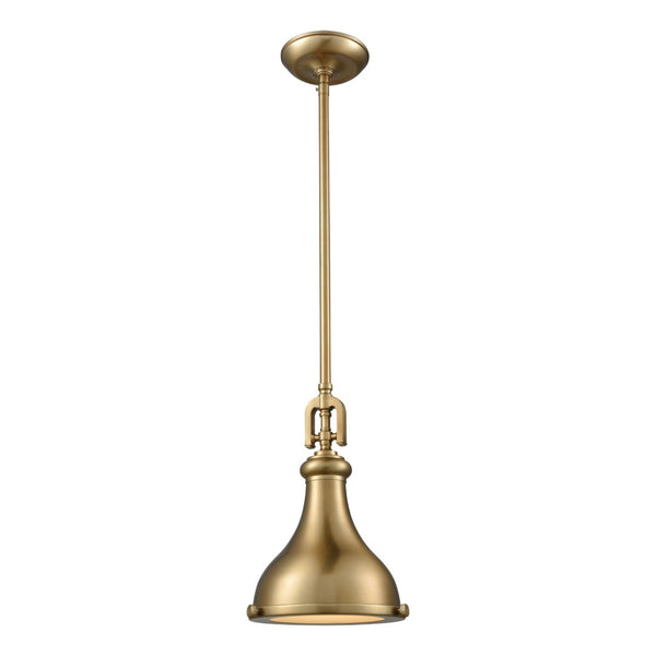 Atlas Rutherford 9" Wide Mini Pendant Light - Vintage Satin Brass with Frosted Glass Diffuser Charm CL11672-BS1