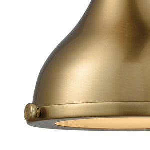 Atlas Rutherford 9" Wide Mini Pendant Light - Vintage Satin Brass with Frosted Glass Diffuser Charm CL11672-BS1