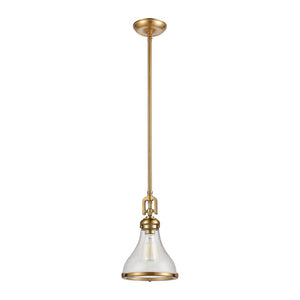 Atlas Rutherford 9” Wide Mini Pendant Light - Elegant Satin Brass with Frosted Glass for Warm Illumination CL11672-BS2