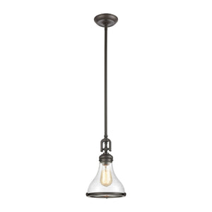 Atlas Rutherford 9'' Wide 1-Light Mini Pendant - Stylish Oil Rubbed Bronze Fixture for Modern Elegance CL11672-BZ2